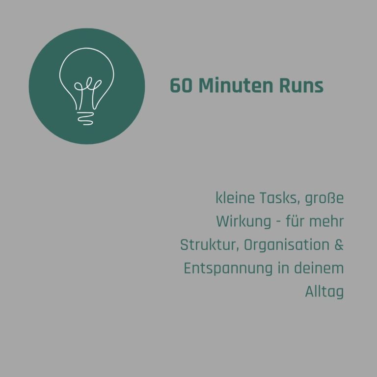 Text: 60 Minuten Runs: Struktur, Organisation und Entspannung für den Alltag.